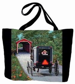 Amish Buggy Tapestry Tote Bag